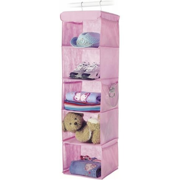 Hanging Closet Organizer 5 Shelf Storage for Clothes Shoes Toys Towels Accessori - Picture 1 of 3